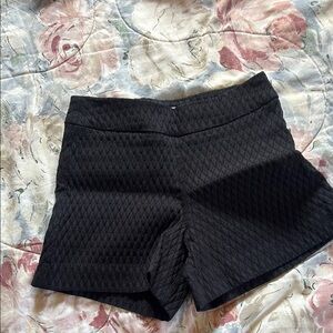 Margaret M Black High Waist Shorts with Quilted Texture